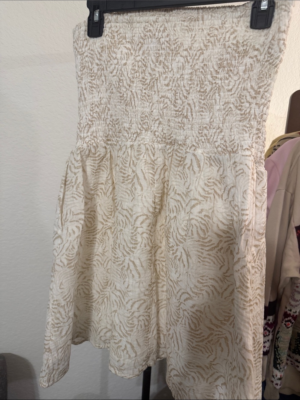 Universal Thread Strapless Cream and Tan Textured Dress #067 - Picture 3 of 3